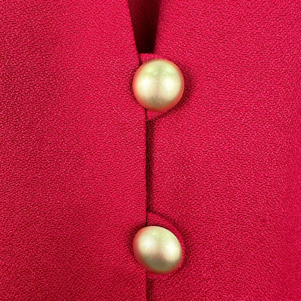 Paradox Red Button Down Suit Jacket Lined Blazer … - image 7